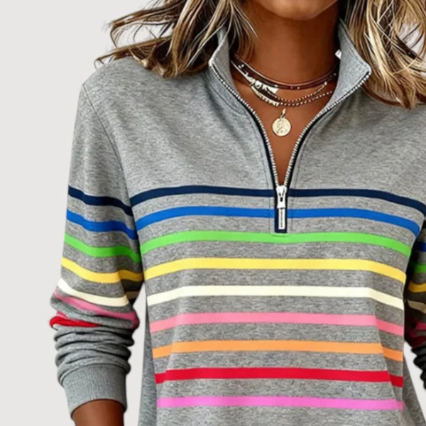 Ivy | Striped Half-Zip Pullover