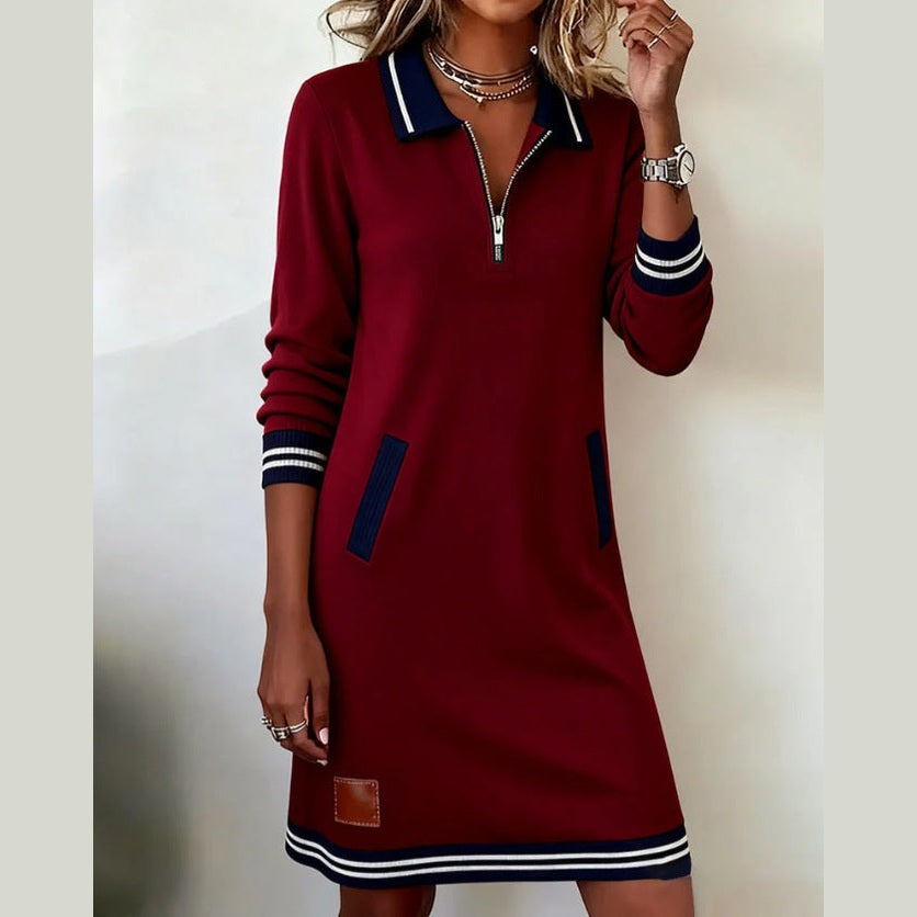 Elodie | Zip-Collar Pocket Dress
