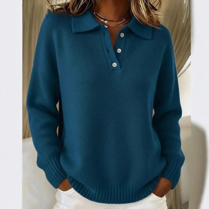 Evelyn | Button Lapel Knit Sweater