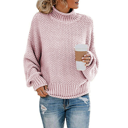 Noelle – Solid Turtleneck Knit Pullover Sweater
