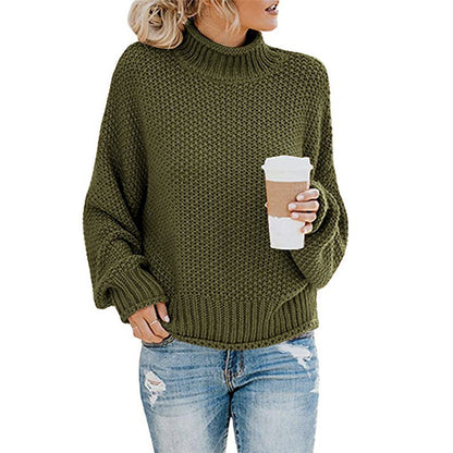 Noelle – Solid Turtleneck Knit Pullover Sweater