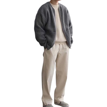 Arthur | Zip-Up Knitted Cardigan with Funnel Neck