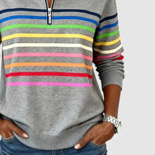 Ivy | Striped Half-Zip Pullover