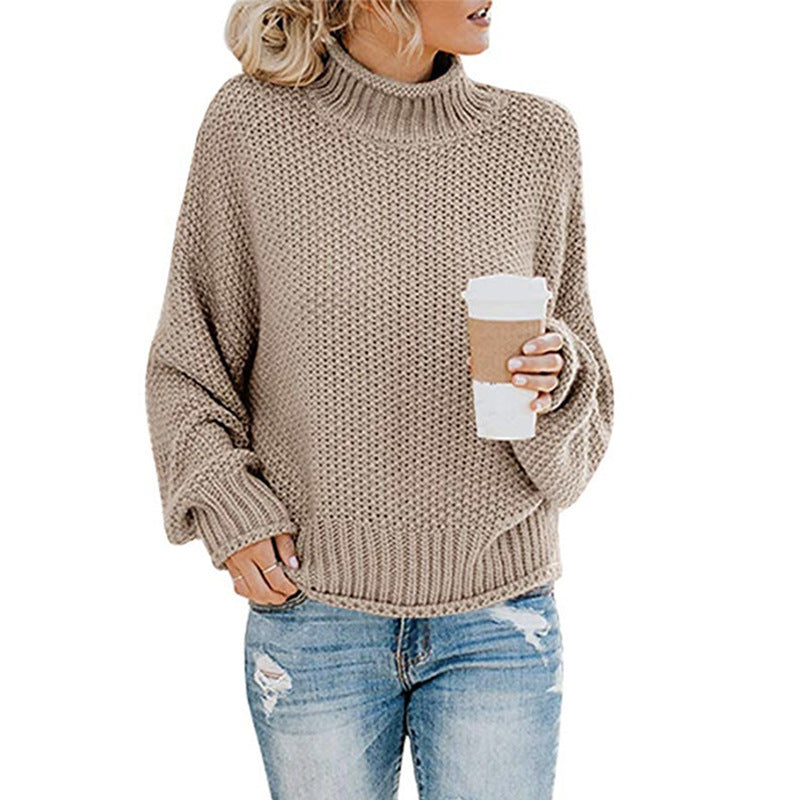 Noelle – Solid Turtleneck Knit Pullover Sweater