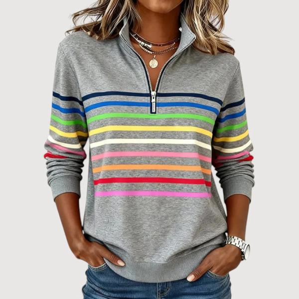 Ivy | Striped Half-Zip Pullover