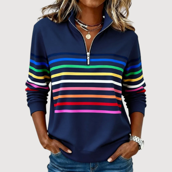 Ivy | Striped Half-Zip Pullover