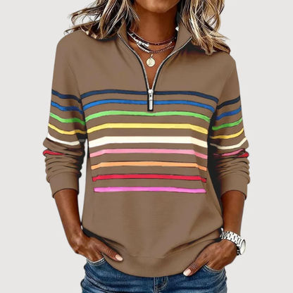 Ivy | Striped Half-Zip Pullover