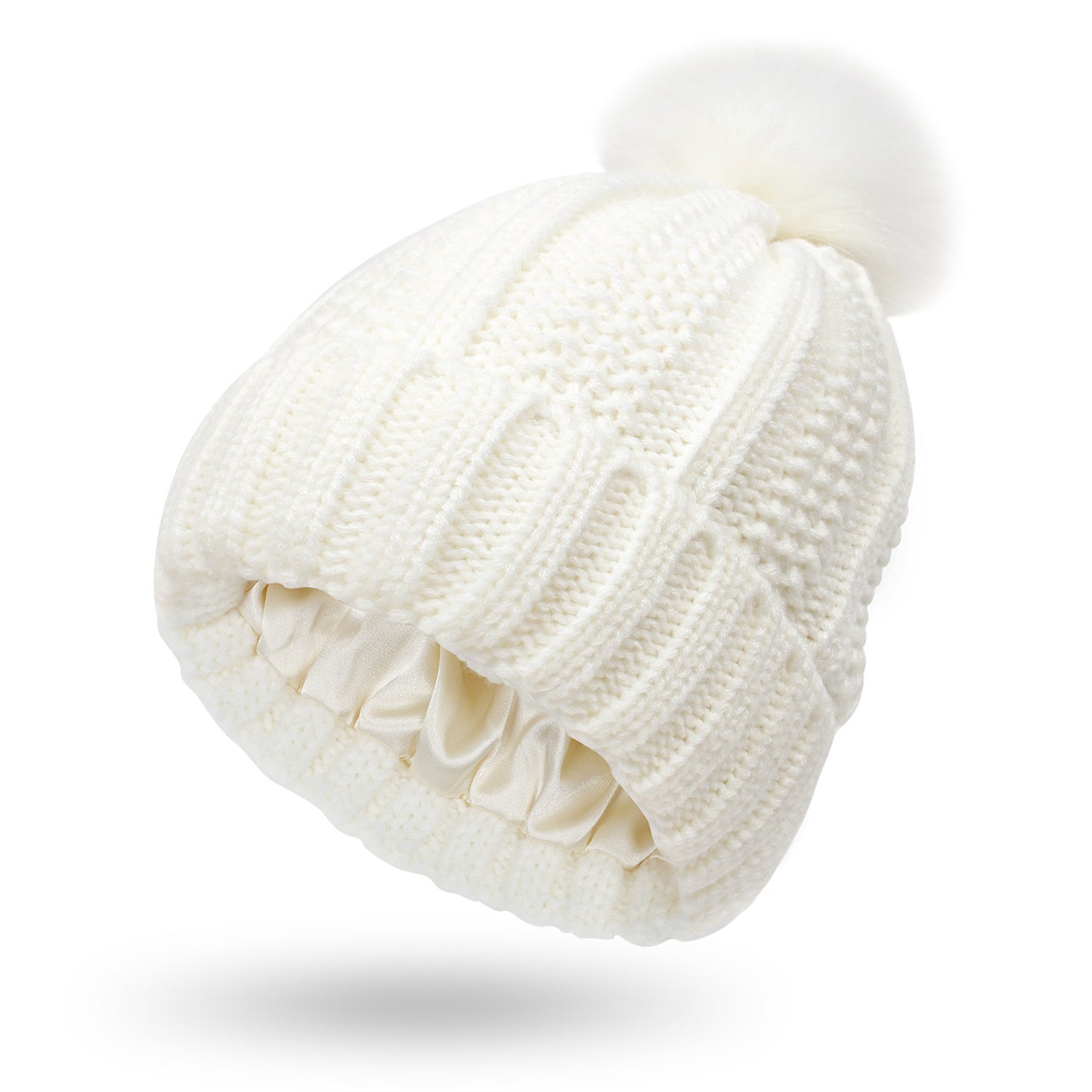 Aria – Winter Knitted Faux Fur Pom Pom Beanie Hat