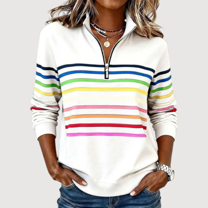 Ivy | Striped Half-Zip Pullover