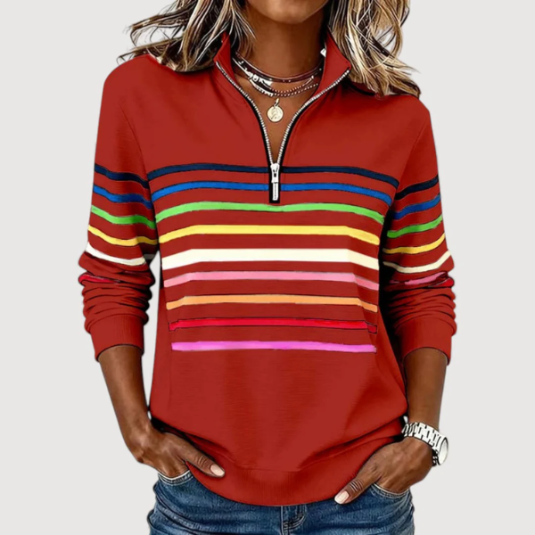Ivy | Striped Half-Zip Pullover
