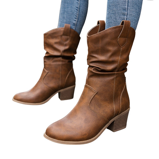 Sierra | Vintage Western Mid-Calf Cowboy Boots