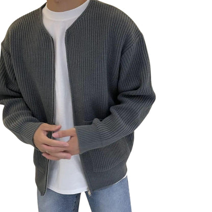 Arthur | Zip-Up Knitted Cardigan with Funnel Neck