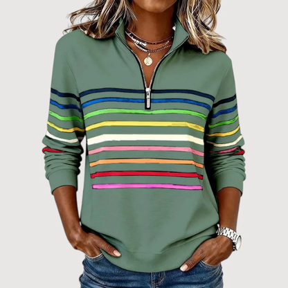 Ivy | Striped Half-Zip Pullover