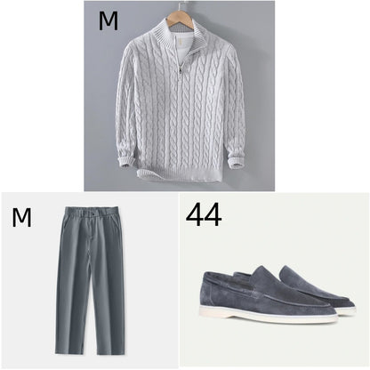 Adrian – Men’s Ice Silk Draped Straight-Leg Suit Trousers