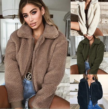 Nova – Plush Velvet Lapel Short Jacket Cardigan