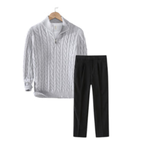 Adrian – Men’s Ice Silk Draped Straight-Leg Suit Trousers