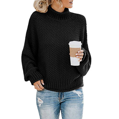 Noelle – Solid Turtleneck Knit Pullover Sweater