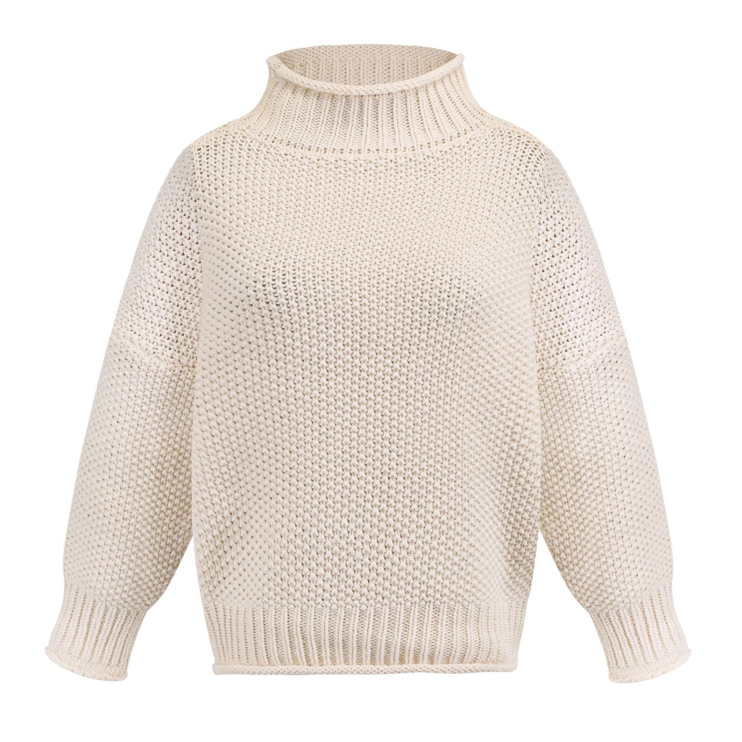 Noelle – Solid Turtleneck Knit Pullover Sweater