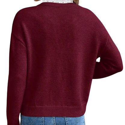 Elena | Lace V-Neck Knit Sweater