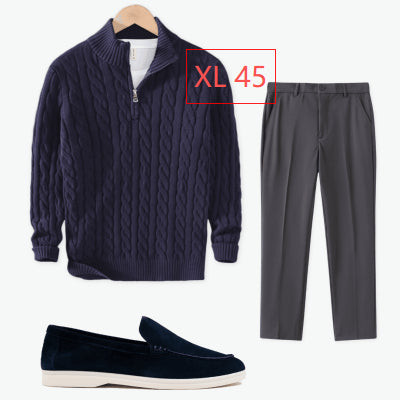 Adrian – Men’s Ice Silk Draped Straight-Leg Suit Trousers