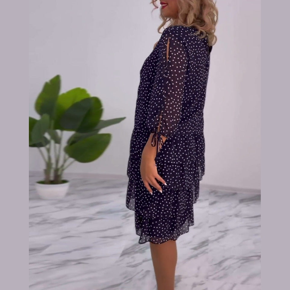 Amélie | Polka Dot Tiered Midi Dress