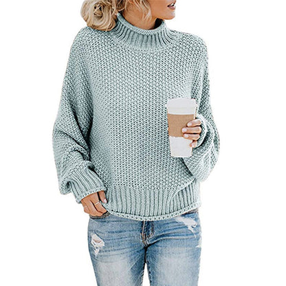 Noelle – Solid Turtleneck Knit Pullover Sweater