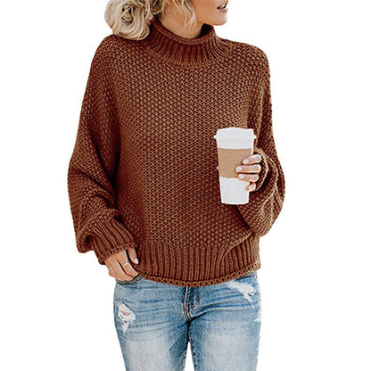 Noelle – Solid Turtleneck Knit Pullover Sweater