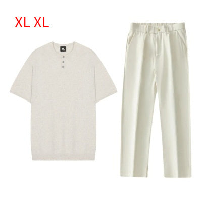 Adrian – Men’s Ice Silk Draped Straight-Leg Suit Trousers