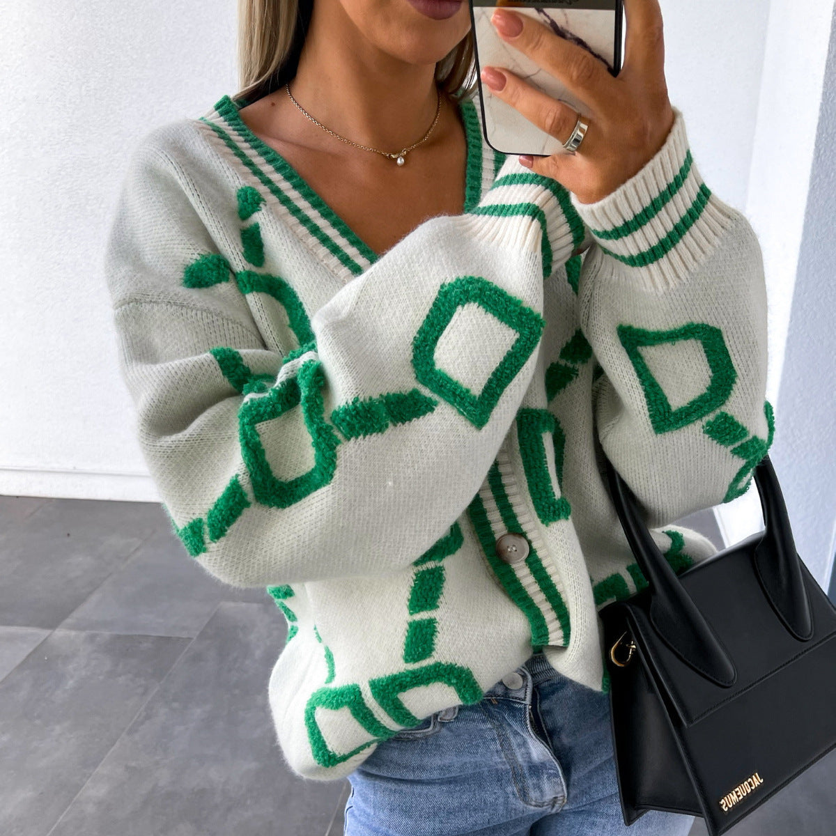 Etta | Graphic Knit Batwing Cardigan