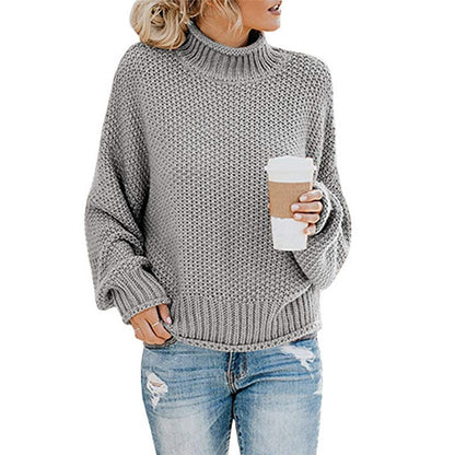Noelle – Solid Turtleneck Knit Pullover Sweater
