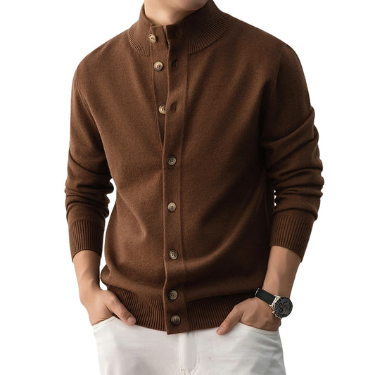 Edward | Stand Collar Knit Cardigan