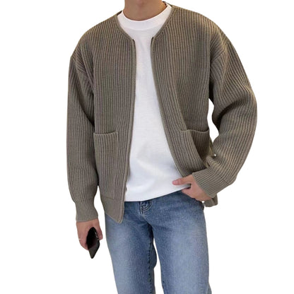 Arthur | Zip-Up Knitted Cardigan with Funnel Neck
