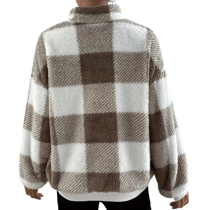 Hazel | Buffalo Plaid Half-Zip Knit Sweater