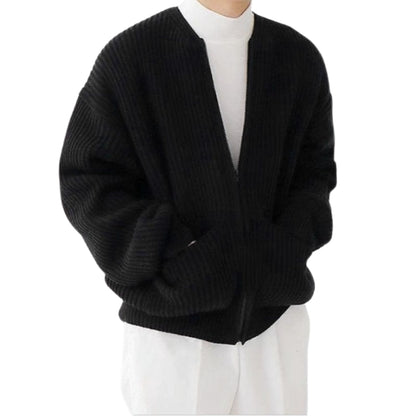 Arthur | Zip-Up Knitted Cardigan with Funnel Neck