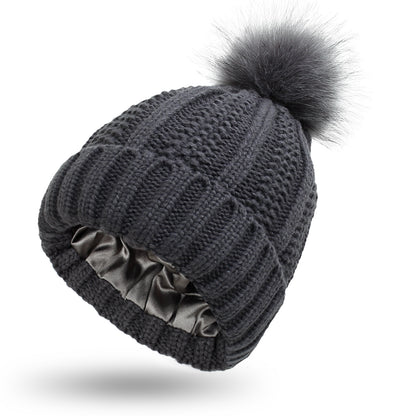 Aria – Winter Knitted Faux Fur Pom Pom Beanie Hat