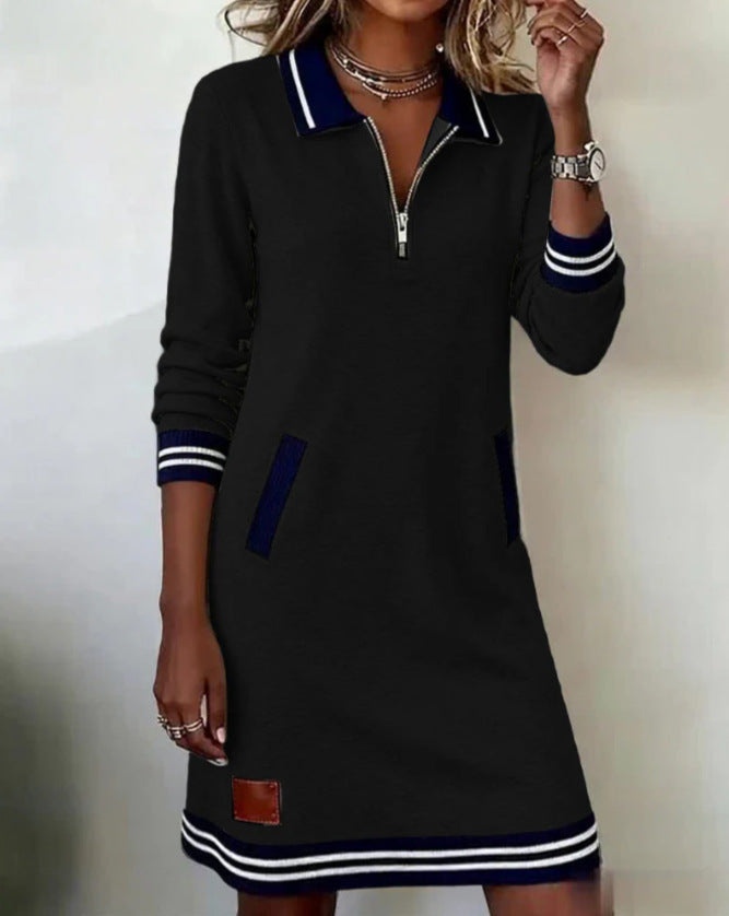 Elodie | Zip-Collar Pocket Dress