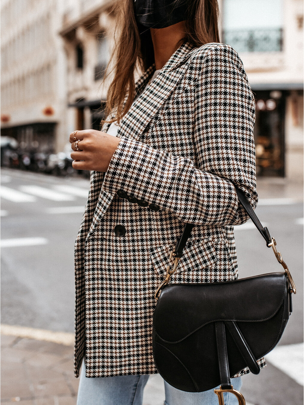 Audrey – Women’s Winter Plaid Long Suit Jacket