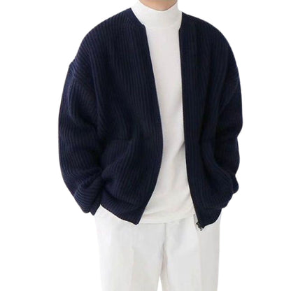 Arthur | Zip-Up Knitted Cardigan with Funnel Neck