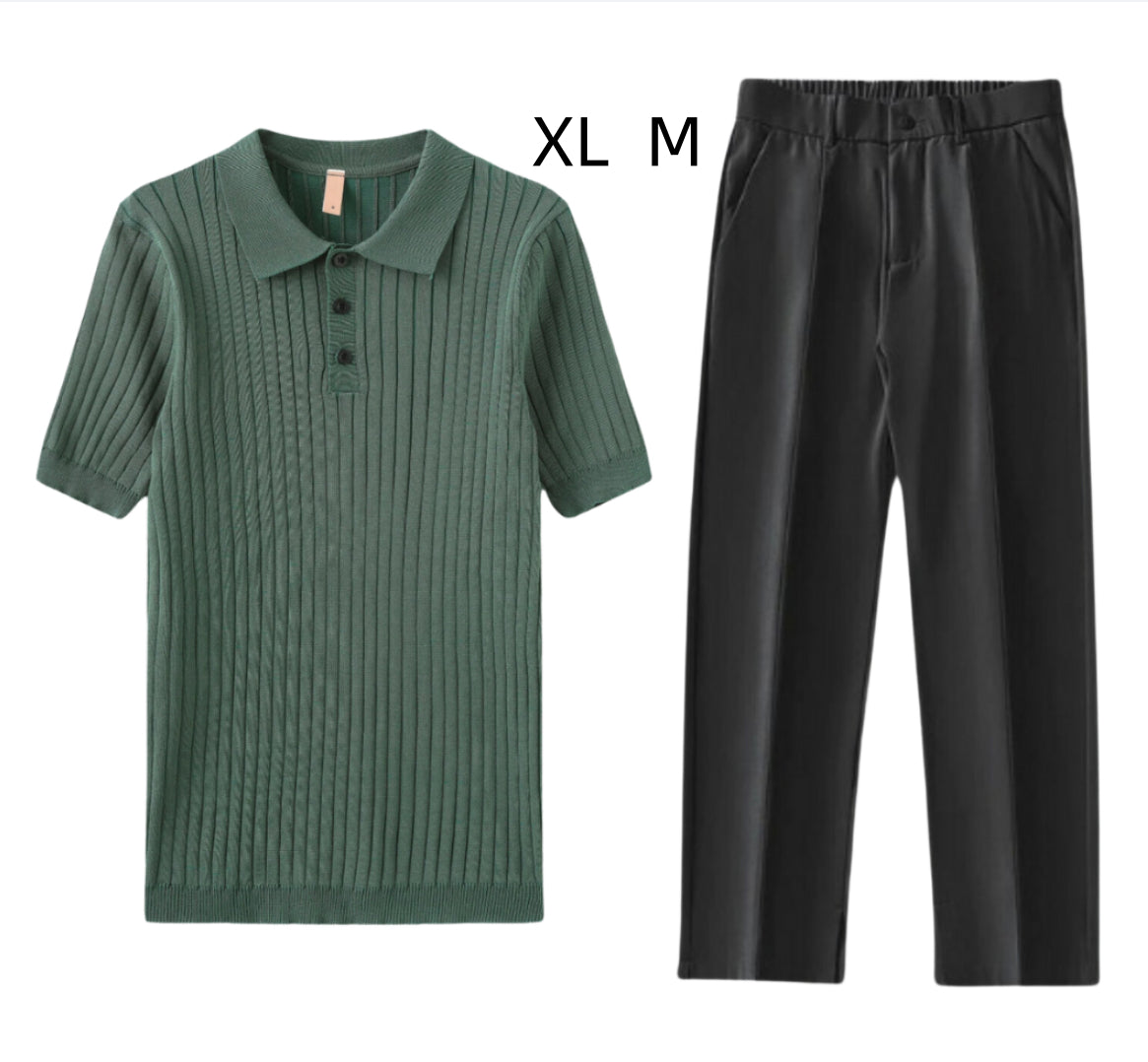 Adrian – Men’s Ice Silk Draped Straight-Leg Suit Trousers