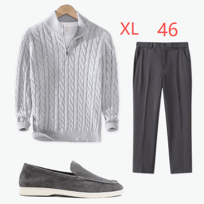 Adrian – Men’s Ice Silk Draped Straight-Leg Suit Trousers