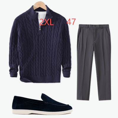 Adrian – Men’s Ice Silk Draped Straight-Leg Suit Trousers