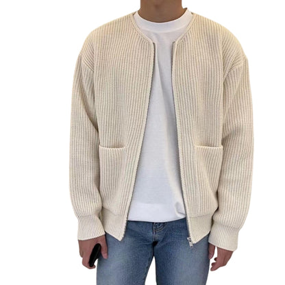 Arthur | Zip-Up Knitted Cardigan with Funnel Neck