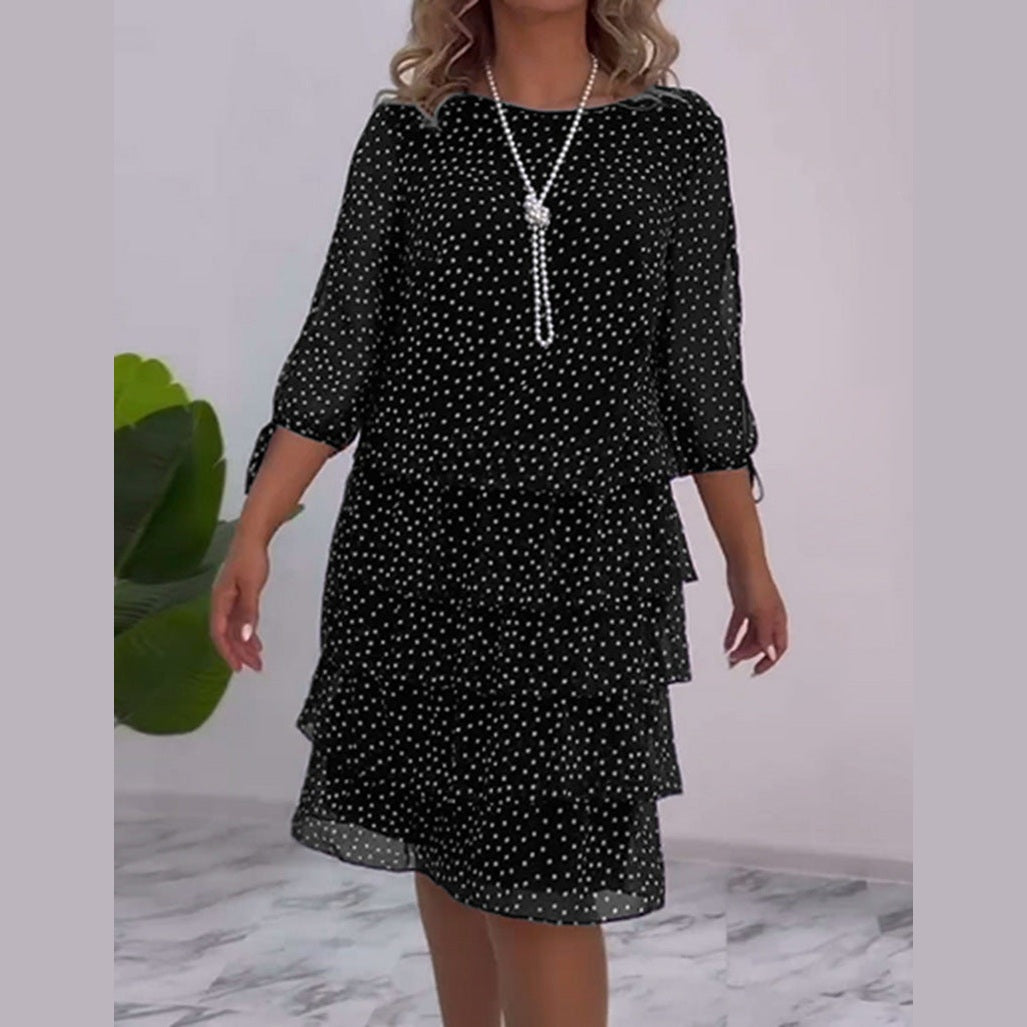 Amélie | Polka Dot Tiered Midi Dress