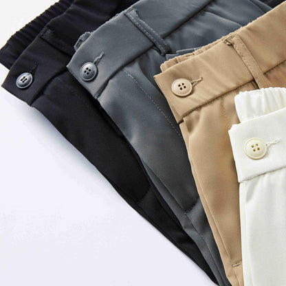 Adrian – Men’s Ice Silk Draped Straight-Leg Suit Trousers