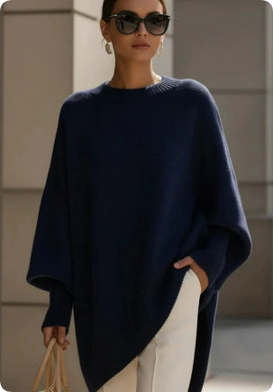 Mira – Thick Round-Neck Loose Knit Pullover Sweater