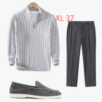 Adrian – Men’s Ice Silk Draped Straight-Leg Suit Trousers