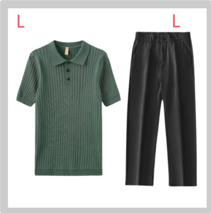 Adrian – Men’s Ice Silk Draped Straight-Leg Suit Trousers