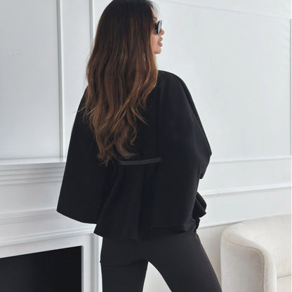 Serena – Stand Collar Batwing Sleeve Cloak Jacket with Belt