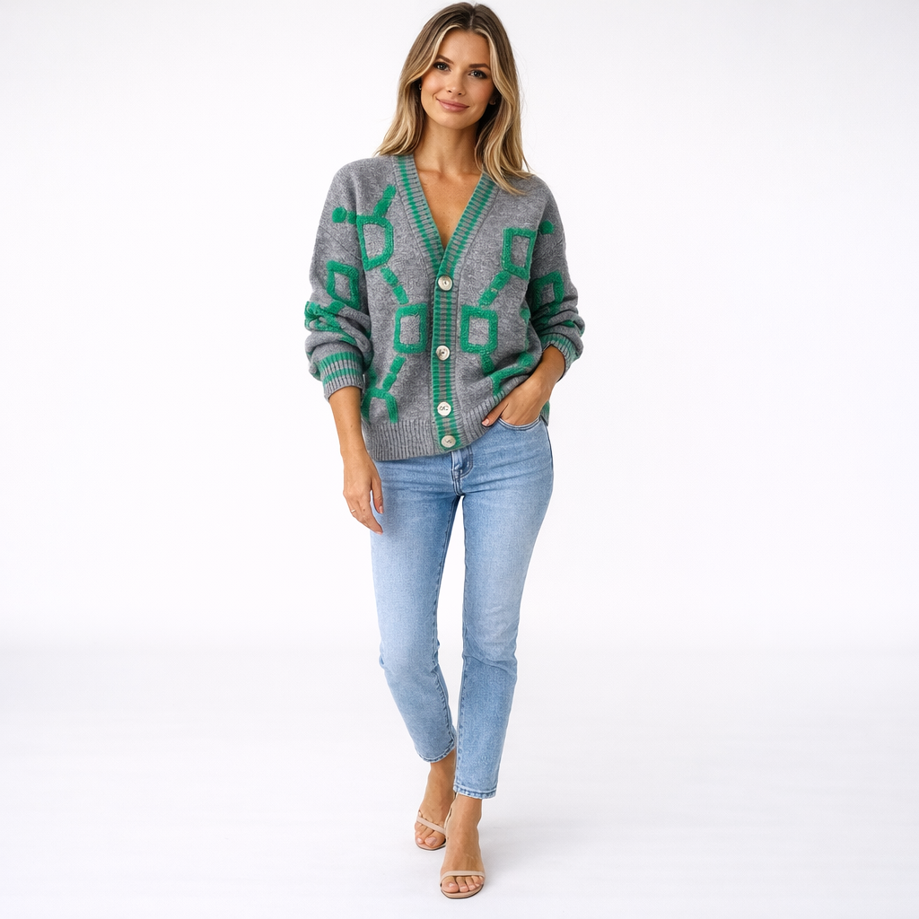 Etta | Graphic Knit Batwing Cardigan