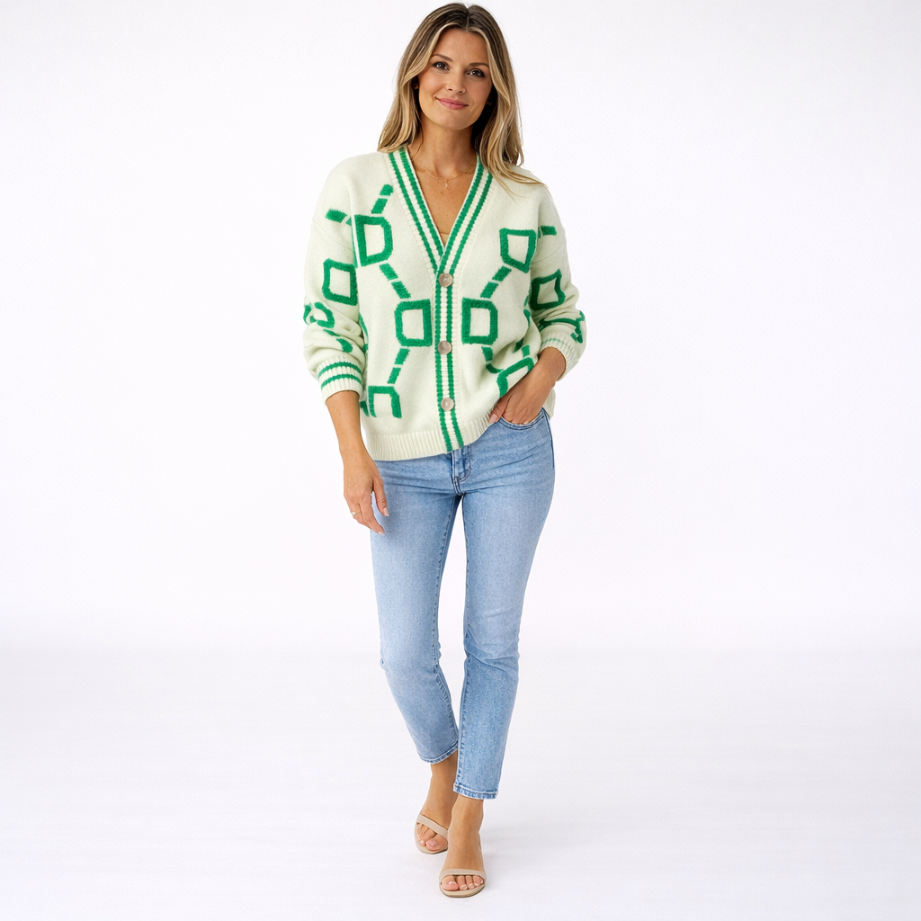 Etta | Graphic Knit Batwing Cardigan
